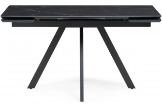 Обеденный раздвижной стол Вилли 140(200), керамика, черный мрамор / черный