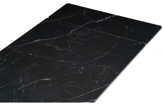 Обеденный раздвижной стол Вилли 140(200), керамика, черный мрамор / черный