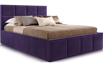 Кровать Октавия 160, мягкая, двуспальная, мора фиолетовый