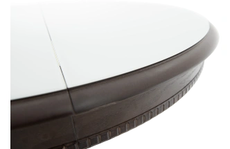 Кухонный стол Фабрицио 1, Glass, D 100, белый, стекло, каркас орех темный