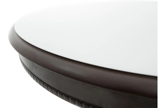 Кухонный стол Фабрицио 1, Glass, D 100, белый, стекло, каркас орех темный