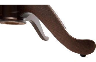 Кухонный стол Фабрицио 1, Glass, D 100, белый, стекло, каркас орех темный