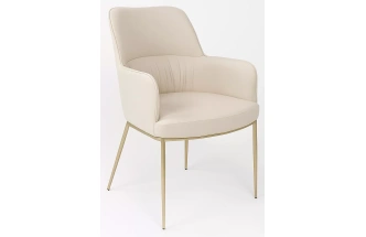 Стул Bruno, мягкий, Milk Ti-02, PU, шампань