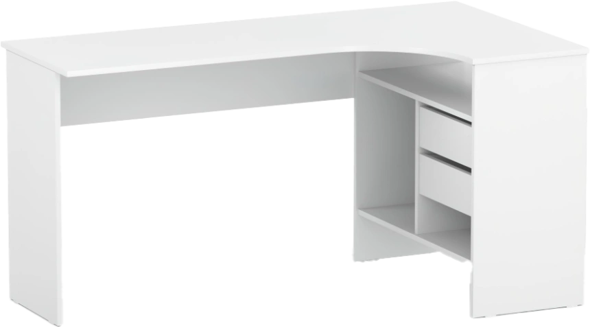 Стол компьютерный правый СПм-25, белый