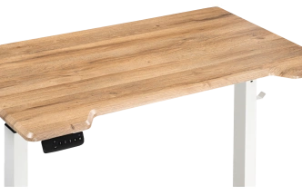 Стол компьютерный Маркос, 120, с механизмом подъема, белый / вотан дуб