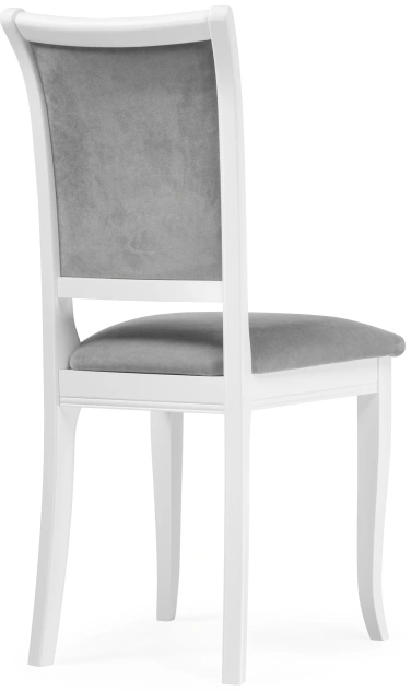 Стул Корнелл, деревянный, серый велюр / белый