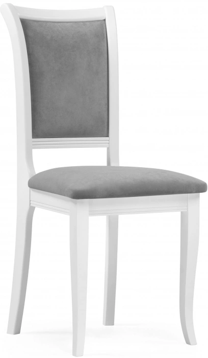 Стул Корнелл, деревянный, серый велюр / белый