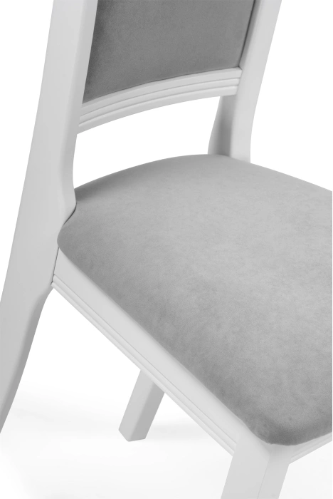Стул Корнелл, деревянный, серый велюр / белый
