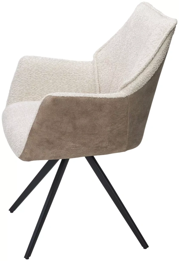 Стул Brevis, поворотный, XD841-02 бежевый, букле,GINO-101 бежевый, ткань,  черный