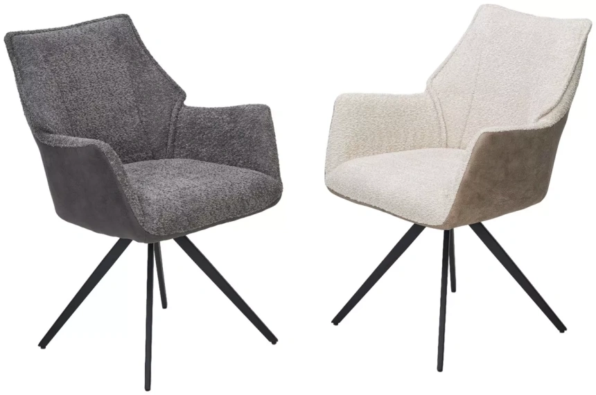 Стул Brevis, поворотный, XD841-02 бежевый, букле,GINO-101 бежевый, ткань,  черный