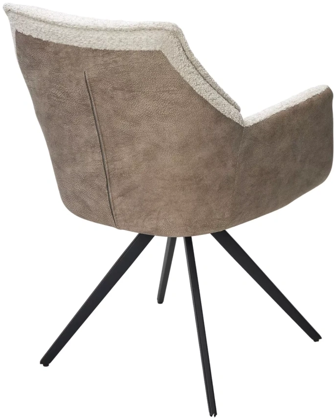 Стул Brevis, поворотный, XD841-02 бежевый, букле,GINO-101 бежевый, ткань,  черный