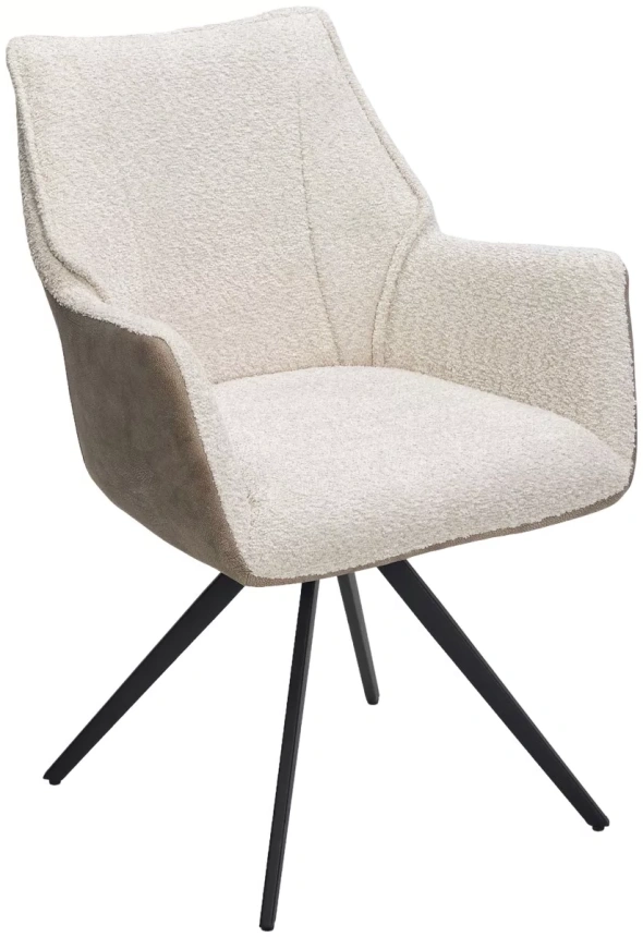 Стул Brevis, поворотный, XD841-02 бежевый, букле,GINO-101 бежевый, ткань,  черный