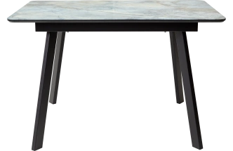 Кухонный стол Аруба 140, нераздвижной Магеллан, стекло, черный каркас