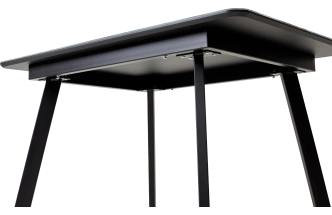 Кухонный стол Аруба 140, нераздвижной Магеллан, стекло, черный каркас