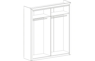 Шкаф четырехдверный Соренто, распашной с зеркалом, дуб стирлинг