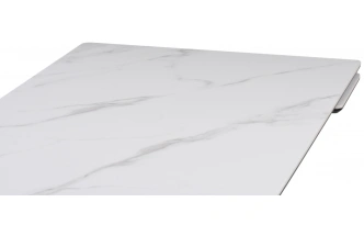 Обеденный раздвижной стол Вилли 140(200), керамика, белый мрамор / черный