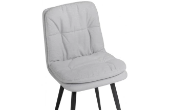 Стул Майк, мягкий, светло-серый / черный