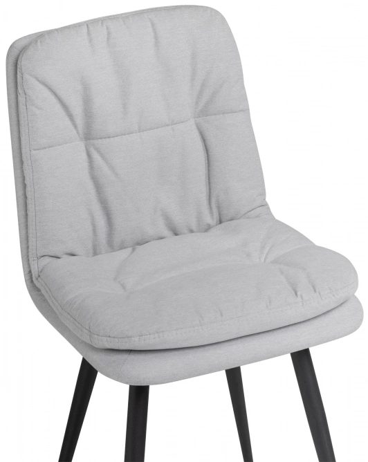 Стул Майк, мягкий, светло-серый / черный
