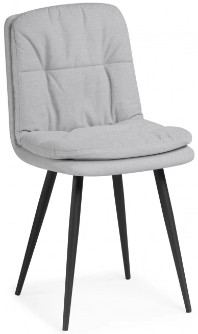 Стул Майк, мягкий, светло-серый / черный