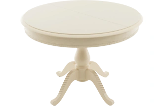 Кухонный стол Фабрицио 1, Glass, D 100, слоновая кость, стекло, каркас слоновая кость