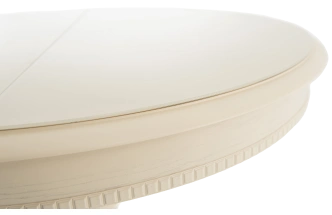 Кухонный стол Фабрицио 1, Glass, D 100, слоновая кость, стекло, каркас слоновая кость