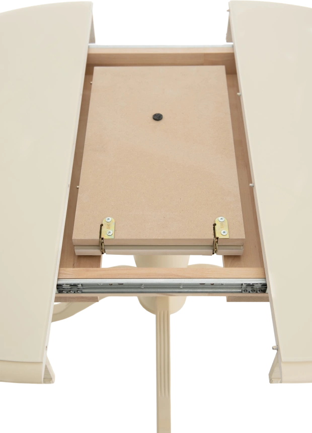 Кухонный стол Фабрицио 1, Glass, D 100, слоновая кость, стекло, каркас слоновая кость