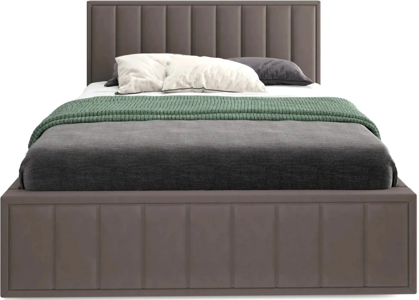 Кровать Женева 180, двуспальная, мягкая, мора темно-коричневый