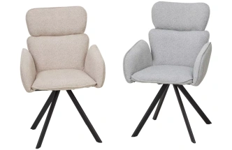 Стул Long, поворотный, NS10 серый, букле, черный каркас