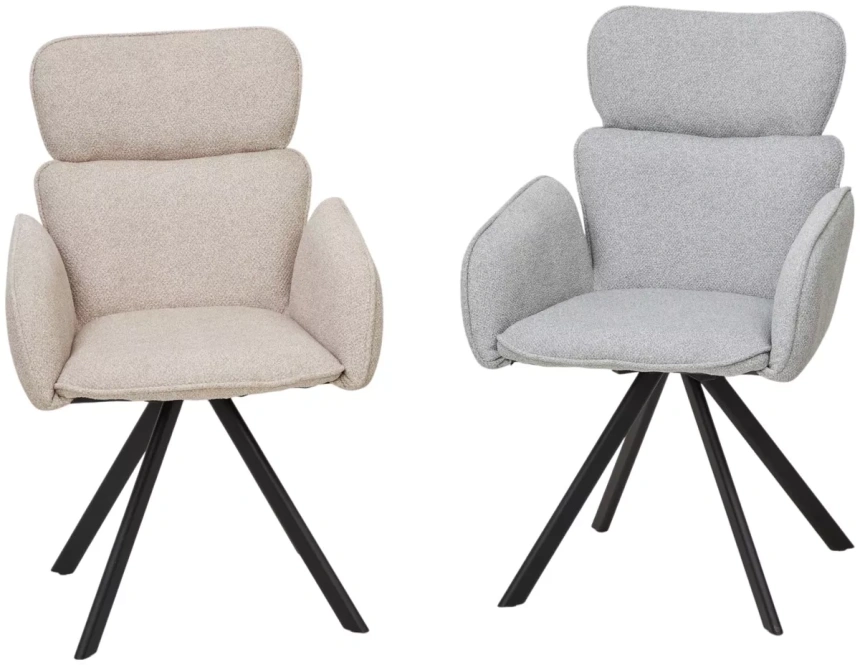 Стул Long, поворотный, NS10 серый, букле, черный каркас