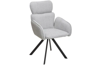 Стул Long, поворотный, NS10 серый, букле, черный каркас