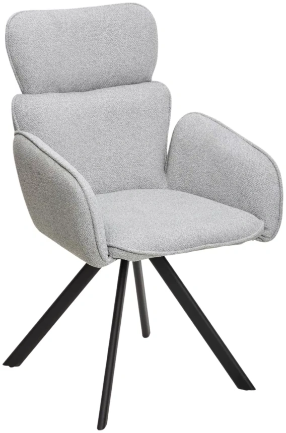 Стул Long, поворотный, NS10 серый, букле, черный каркас