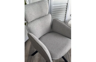 Стул Long, поворотный, NS10 серый, букле, черный каркас