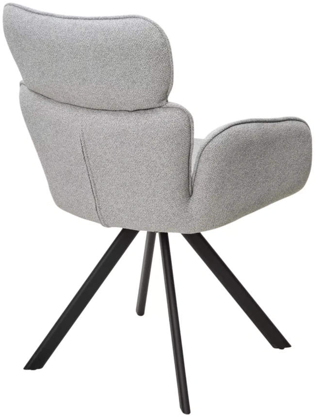 Стул Long, поворотный, NS10 серый, букле, черный каркас