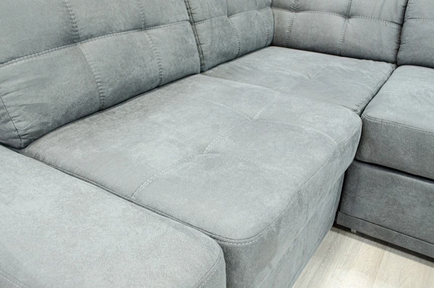 Диван модульный п-образный Мартин, ткань monako-A 06, декор Венге, нить Белая