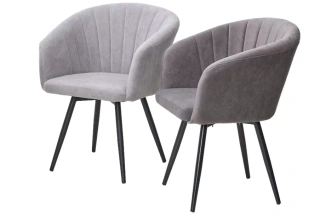 Стул Runa, поворотный, B22 Серый, велюр, черный каркас