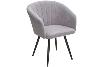 Стул Runa, поворотный, B22 Серый, велюр, черный каркас