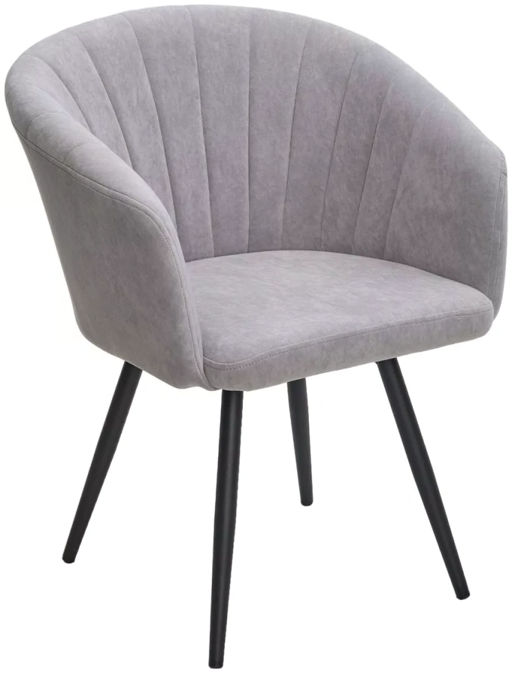 Стул Runa, поворотный, B22 Серый, велюр, черный каркас