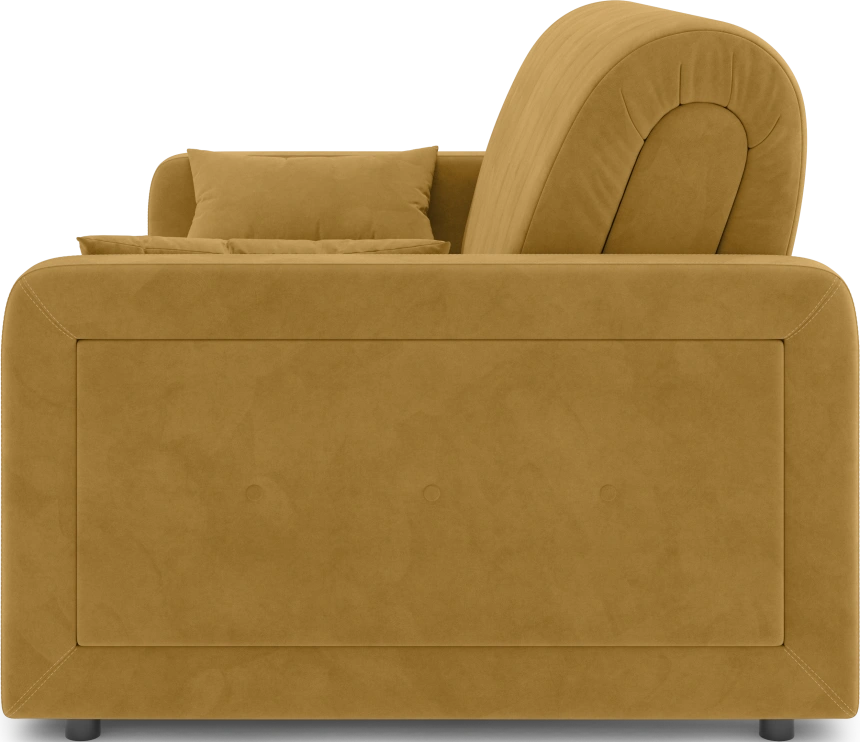 Диван прямой Борго 140, модель 107, Ultra Mustard (соломенный) / венге