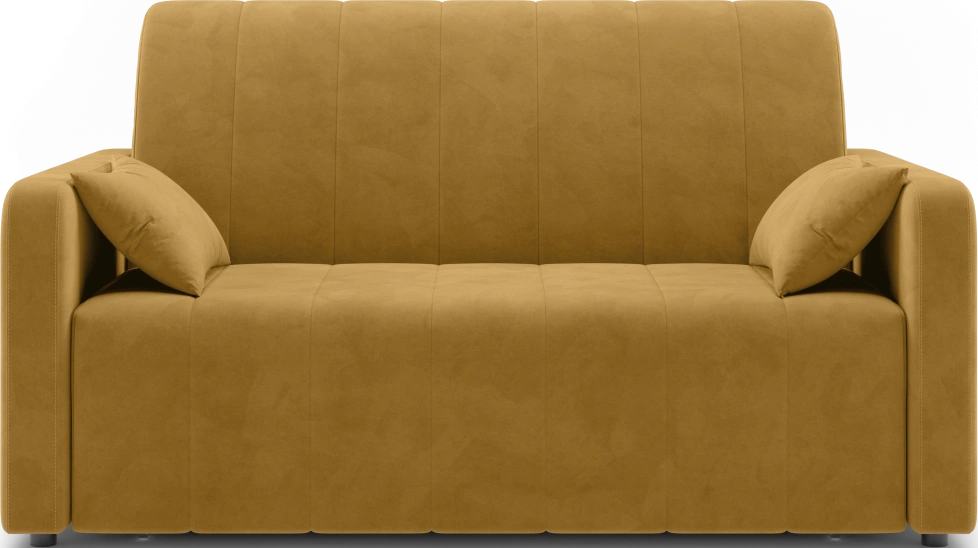 Диван прямой Борго 140, модель 107, Ultra Mustard (соломенный) / венге