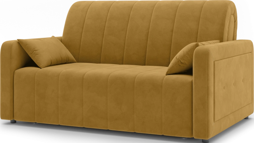 Диван прямой Борго 140, модель 107, Ultra Mustard (соломенный) / венге