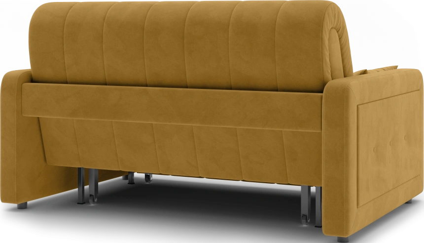 Диван прямой Борго 140, модель 107, Ultra Mustard (соломенный) / венге