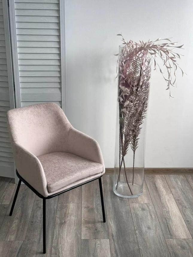 Стул Алистер, мягкий, Rain 2 какао велюр, черный каркас 