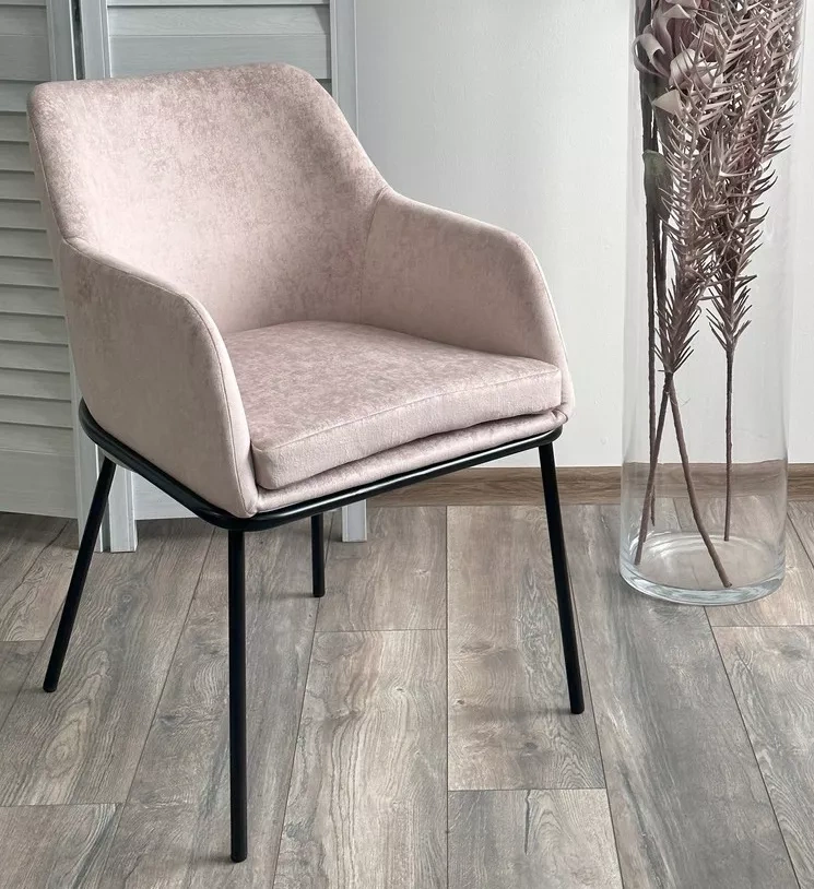 Стул Алистер, мягкий, Rain 2 какао велюр, черный каркас 