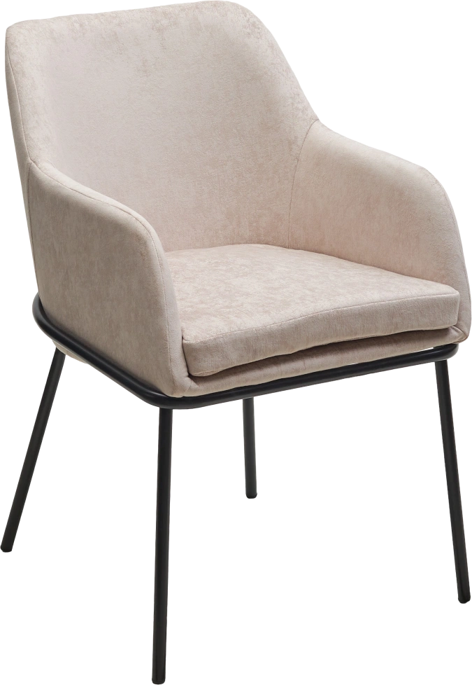 Стул Алистер, мягкий, Rain 2 какао велюр, черный каркас 