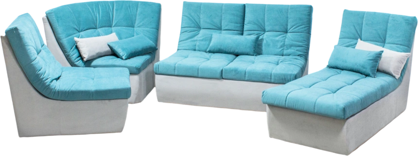 Диван модульный п-образный София 2, цвет MONAKO-A 15, MONAKO-A 14, с задней тканью