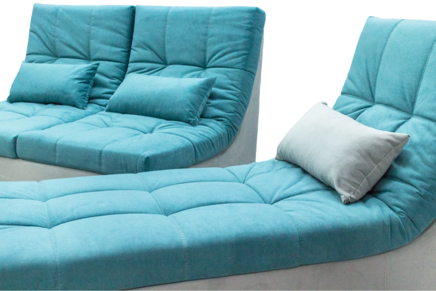 Диван модульный п-образный София 2, цвет MONAKO-A 15, MONAKO-A 14, с задней тканью