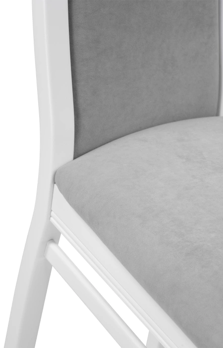 Стул Давиано, деревянный, серый велюр / белый