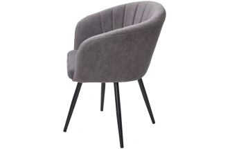 Стул Runa, поворотный, B28 темно-серый, велюр, черный каркас