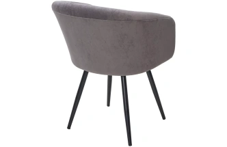 Стул Runa, поворотный, B28 темно-серый, велюр, черный каркас
