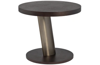 Журнальный стол Kong, 70x70x60, МДФ, шпон, темный орех / бронзовый